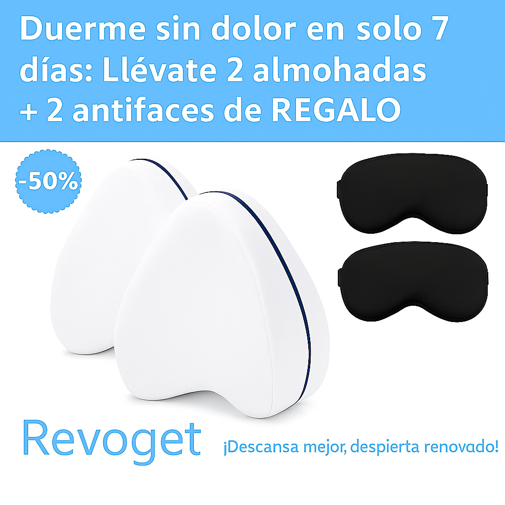 Almohada de alineación para dormir mejor + Antifaz de REGALO